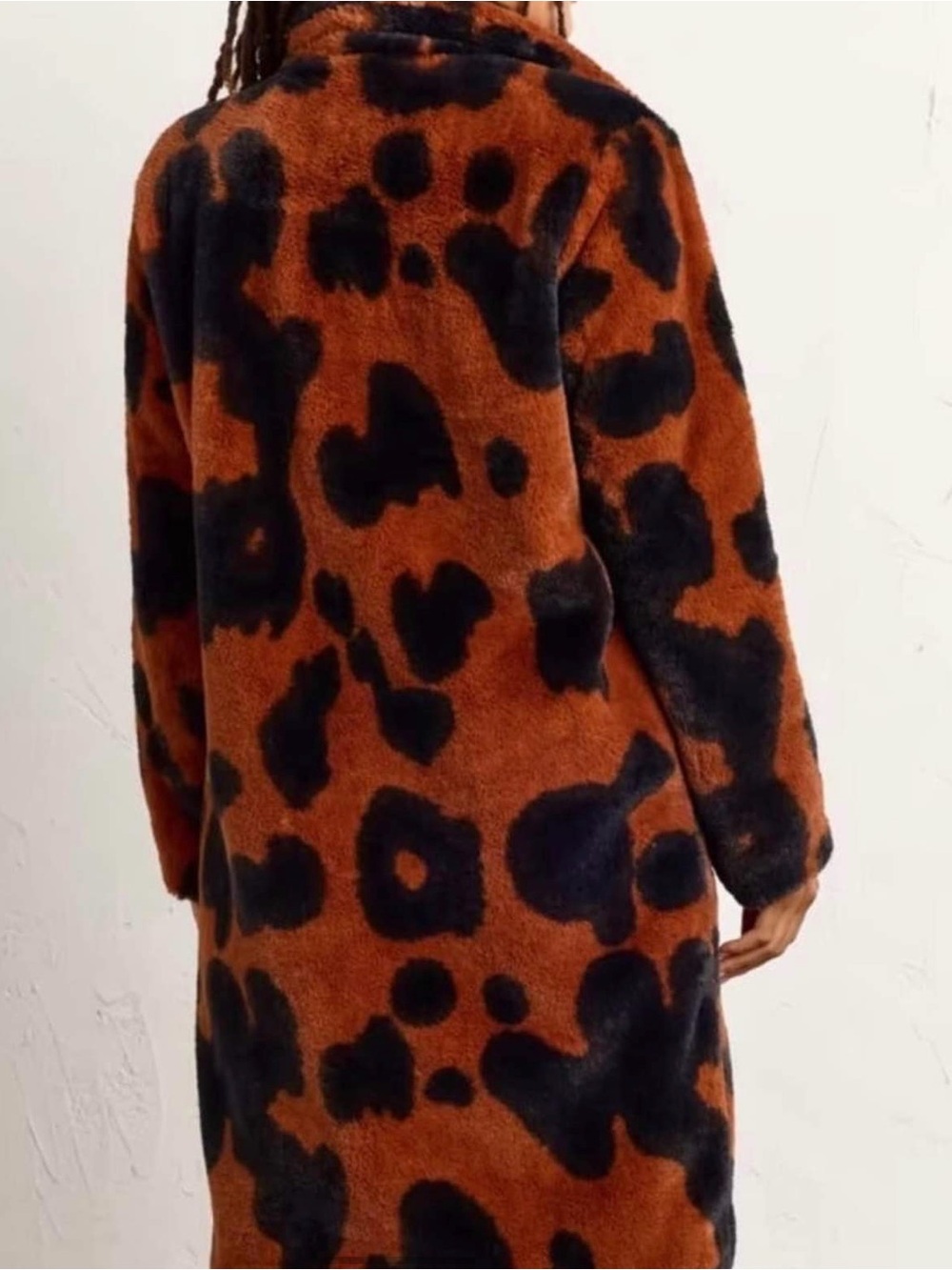Stoosh Cowhide Leopard Print Faux Fur Mid-Length Coat Jacket - Medium - Picture 3 of 9